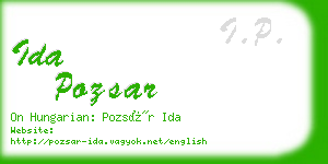 ida pozsar business card